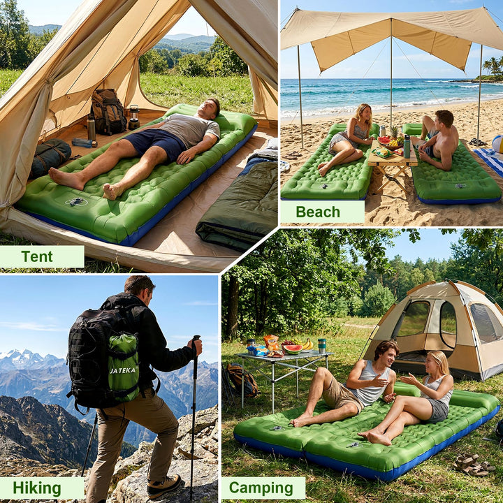 Aufblasbare Isomatte Camping 12 cm dick 200x83 cm mit Kopfkissen - Bild 7