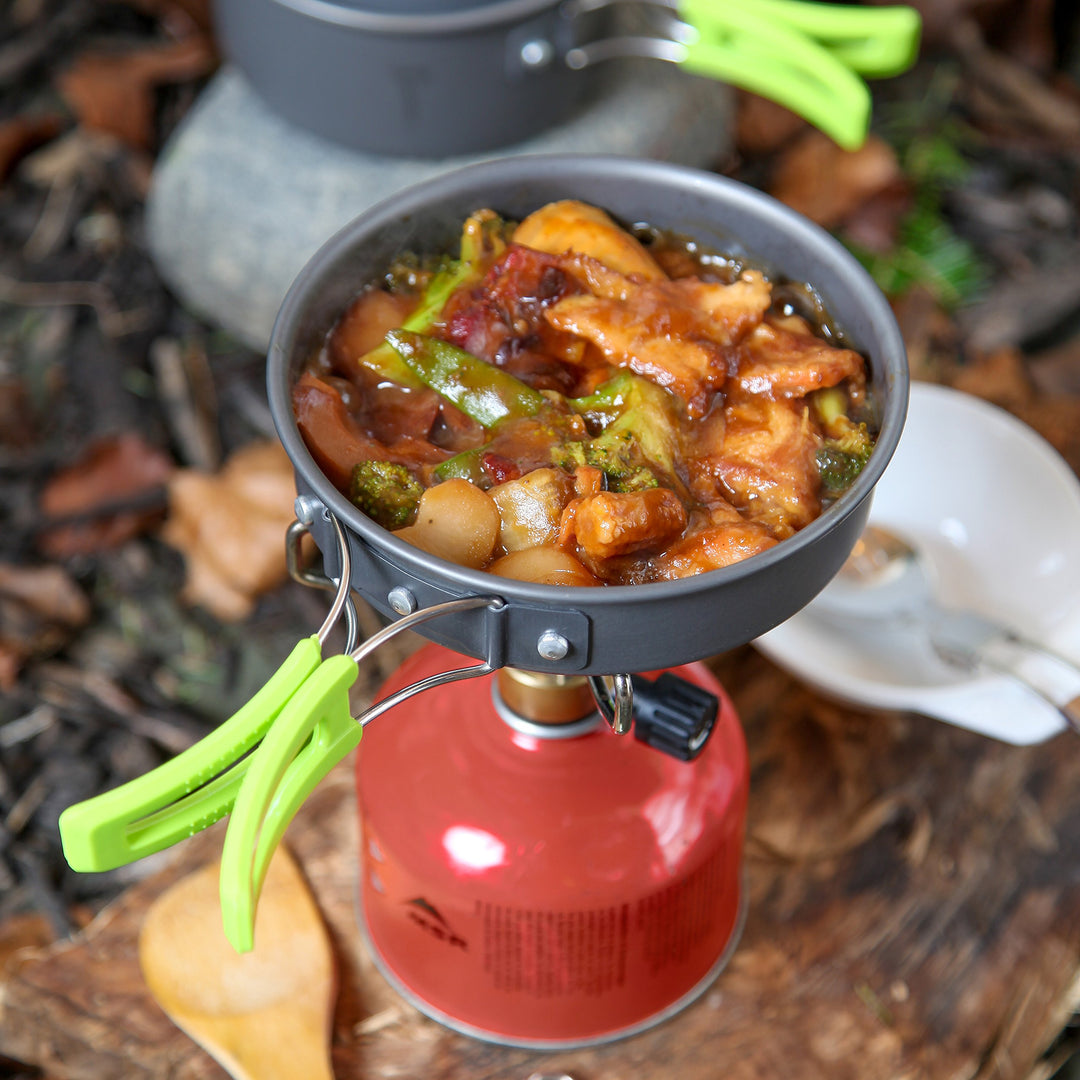 Camping Kochgeschirr Set 10-teilig Aluminium 1L für Wandern - Bild 4