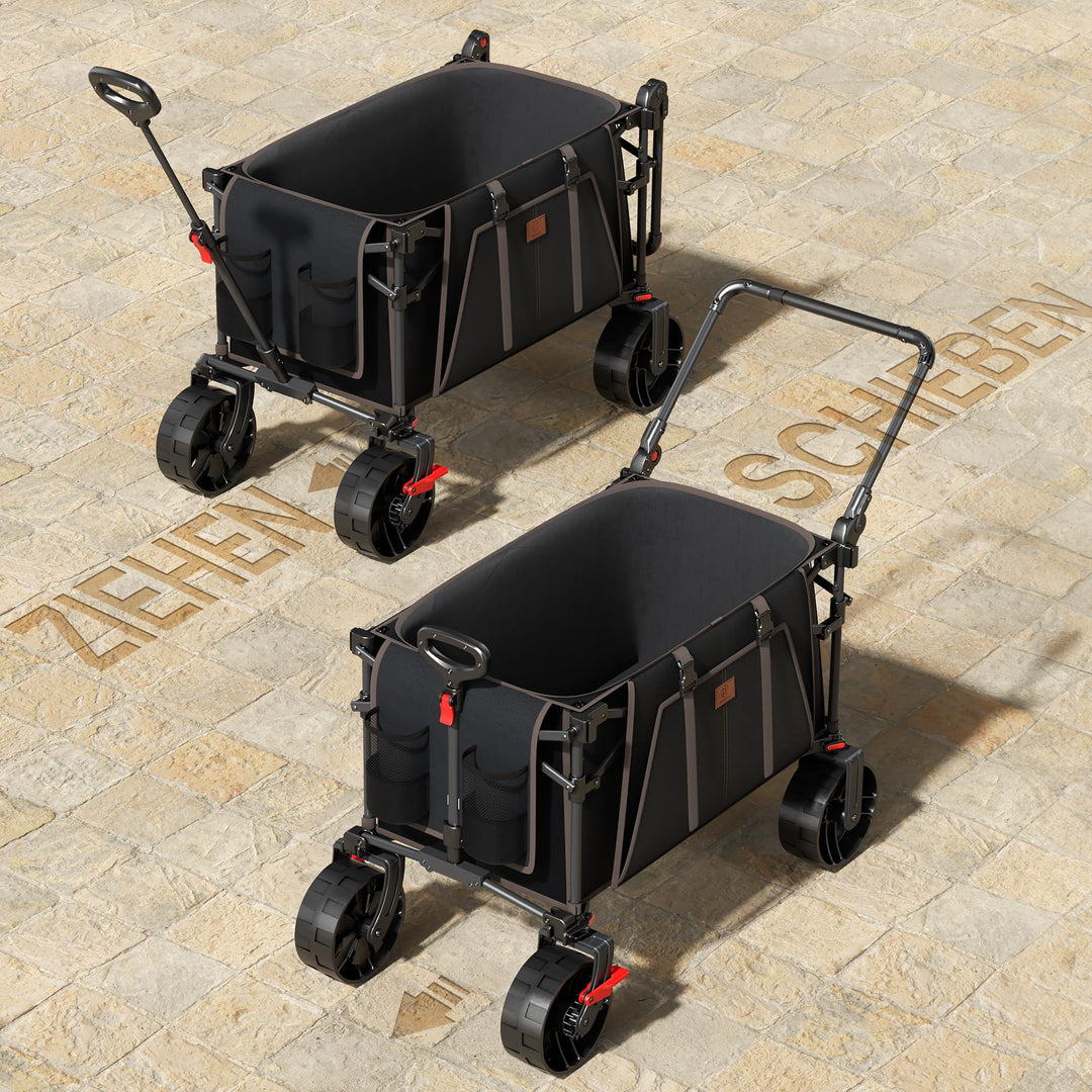 Bollerwagen XXL faltbar 225L 150kg Dach Bremse breite Räder - Bild 6