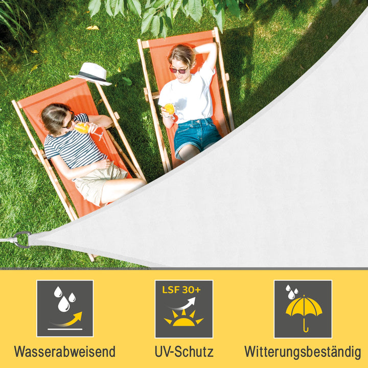 Sonnensegel Dreieck wasserdicht UV-Schutz Terrasse Balkon Garten weiss - Bild 2