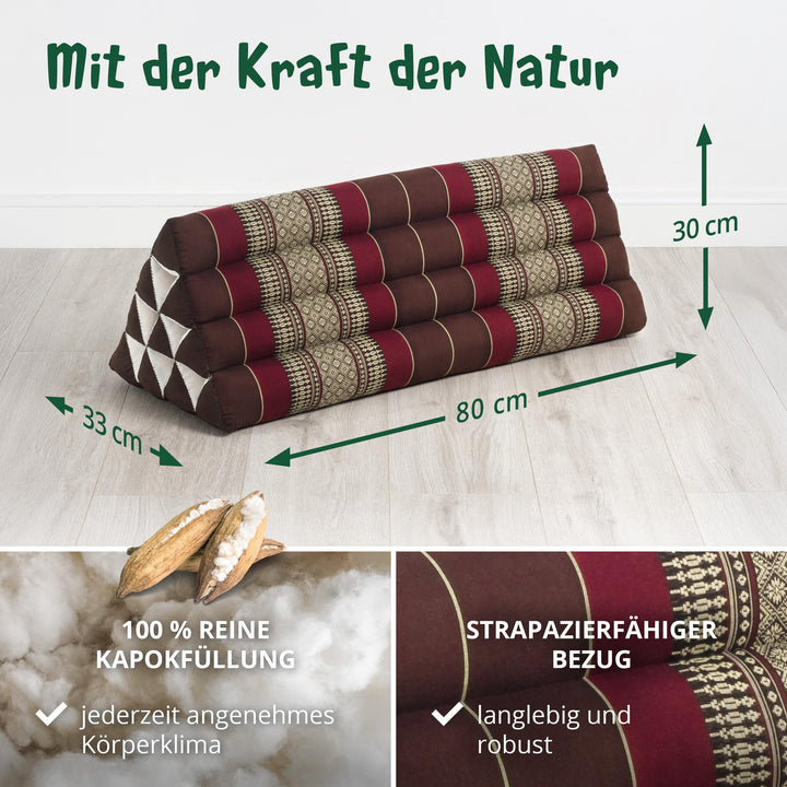 Dreieckskissen breit Kapok 80x33x30cm für Paare Outdoor - Bild 4