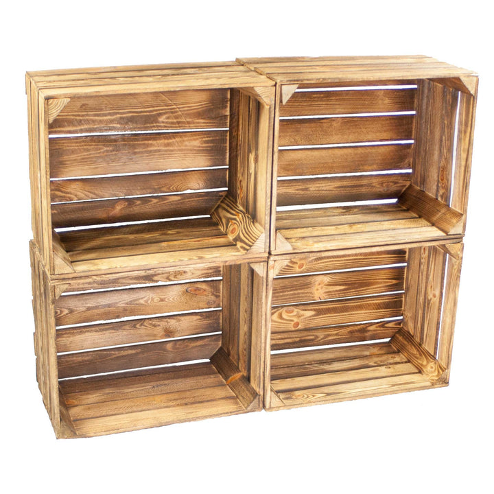 Holzkisten Set 4-teilig geflammt Shabby Chic Couchtisch Regal - Bild 4