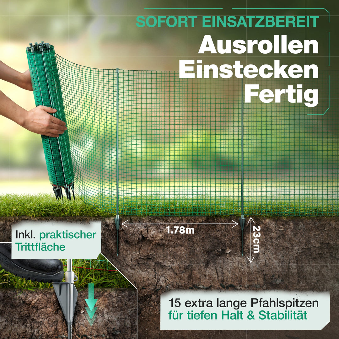 Hundezaun Garten 25 m x 90 cm flexibel aufstellbar - Bild 4
