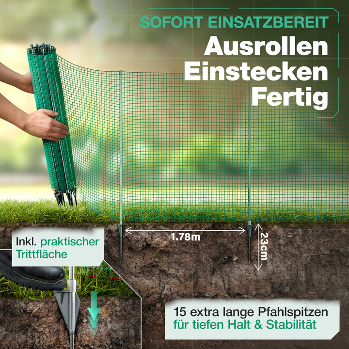Hundezaun Garten 25 m x 90 cm flexibel aufstellbar - Bild 4