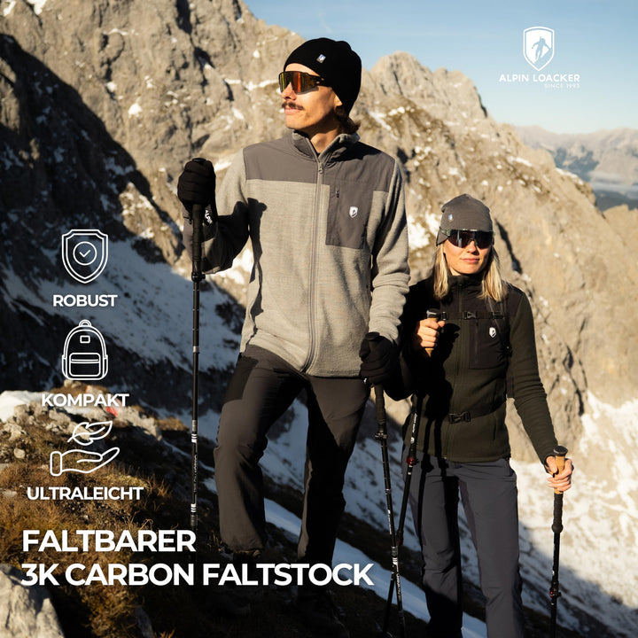 Wanderstöcke faltbar Carbon mit Korkgriff 100–120 cm Trekking - Bild 2