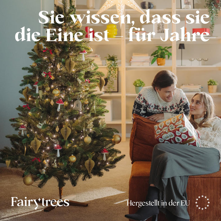 Künstlicher Weihnachtsbaum Nordmanntanne 180 cm PE-Spritzguss Holzständer - Bild 2