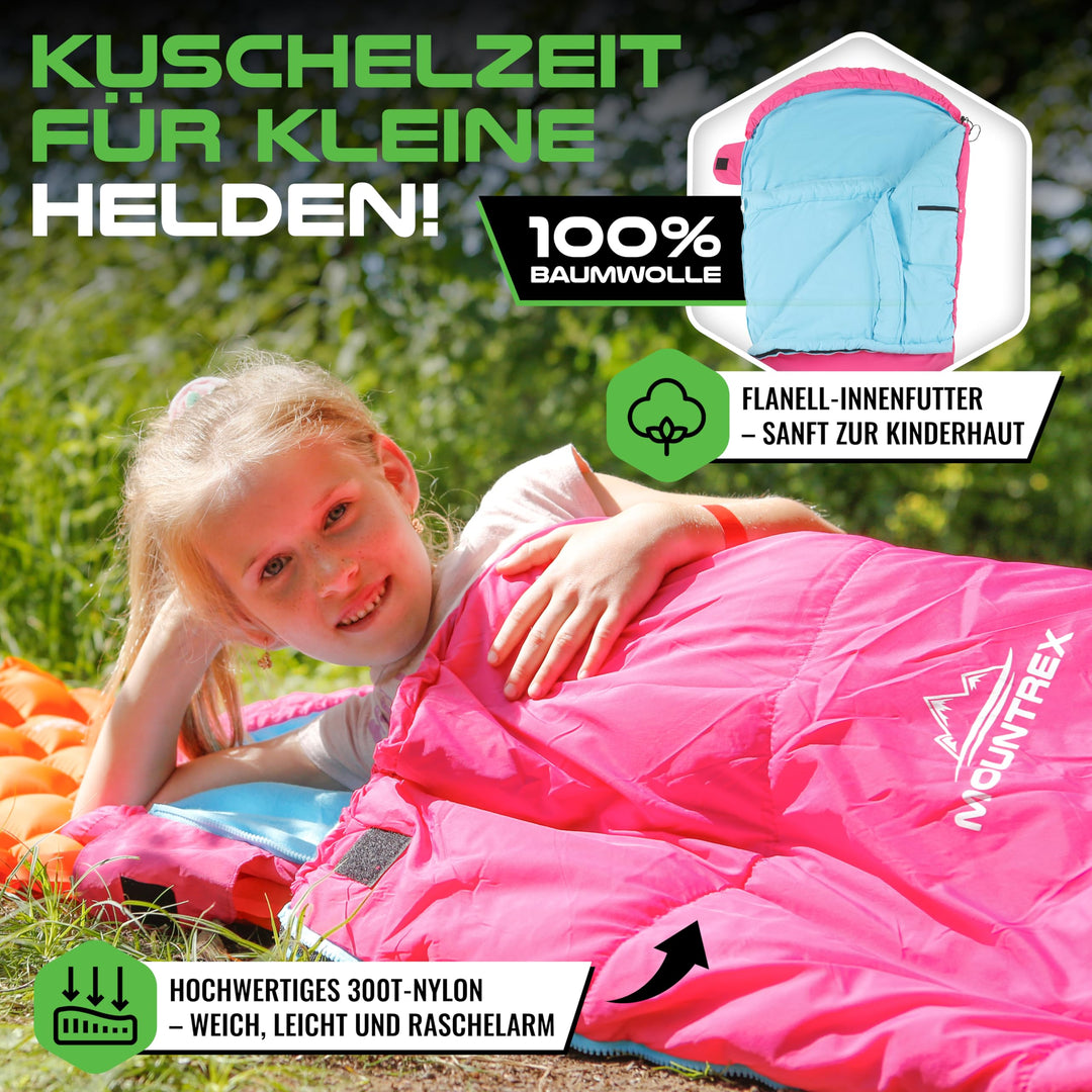 Kinderschlafsack Baumwoll-Innenfutter für Reisen und Camping - Bild 4