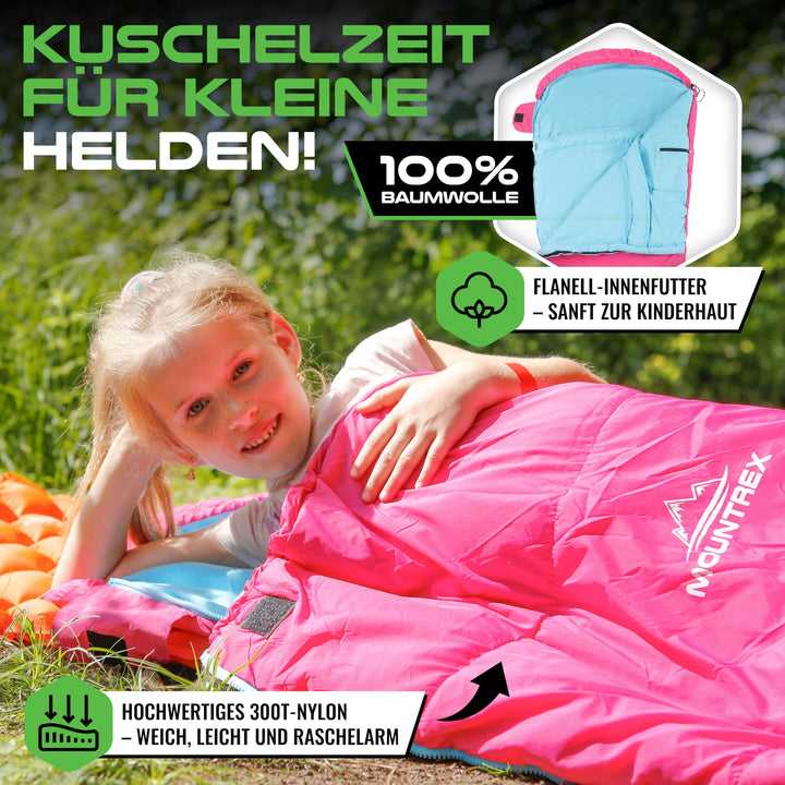 Kinderschlafsack Baumwoll-Innenfutter für Reisen und Camping - Bild 4
