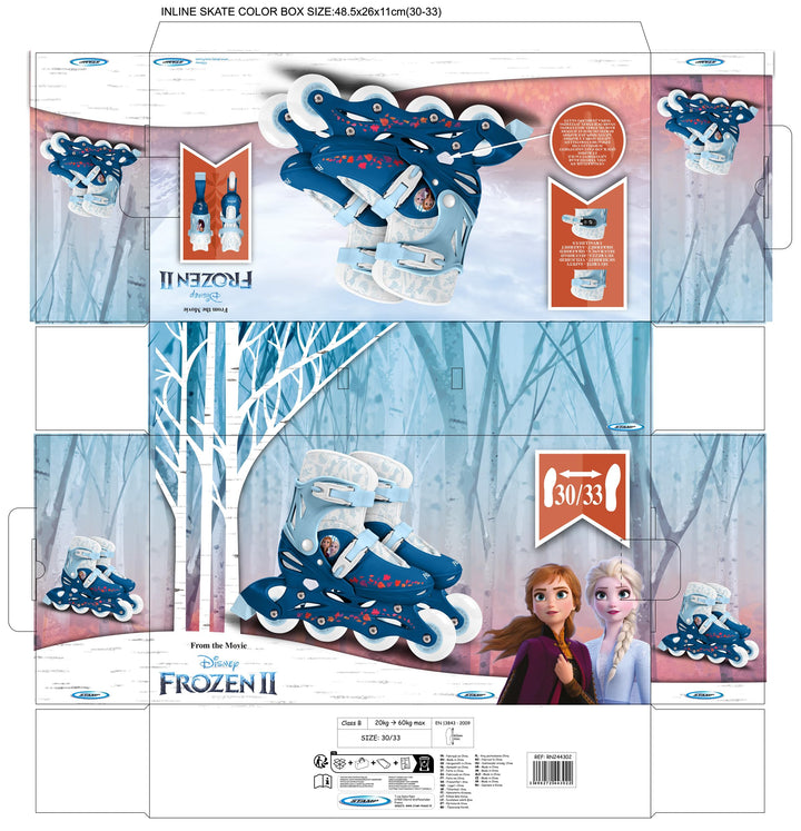 Inliner Kinder verstellbar Grösse 30-33 PVC-Rollen mit Bremse - Bild 7
