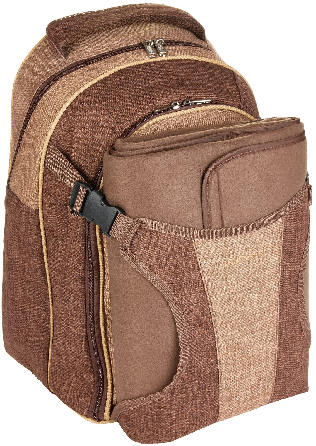 Picknickrucksack 4 Personen mit Kühlfach und Picknickdecke Braun - Bild 3