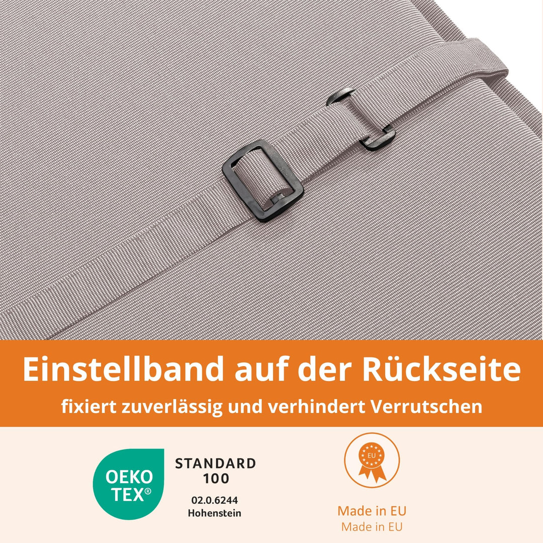 Gartenliegen-Auflage Polyester Mikrofaser 190x58 cm Taupe - Bild 3