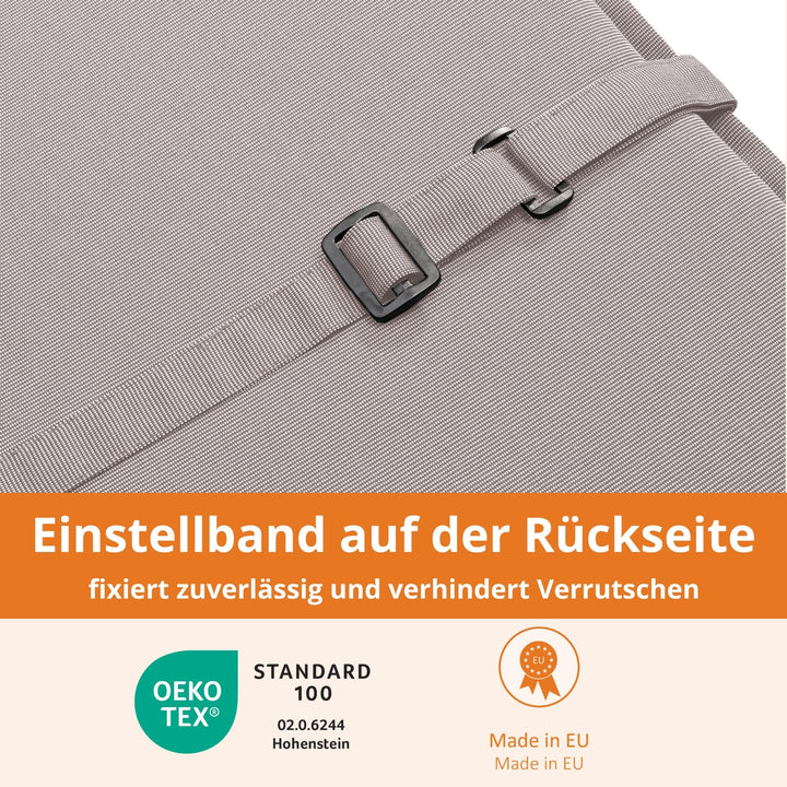 Gartenliegen-Auflage Polyester Mikrofaser 190x58 cm Taupe - Bild 3