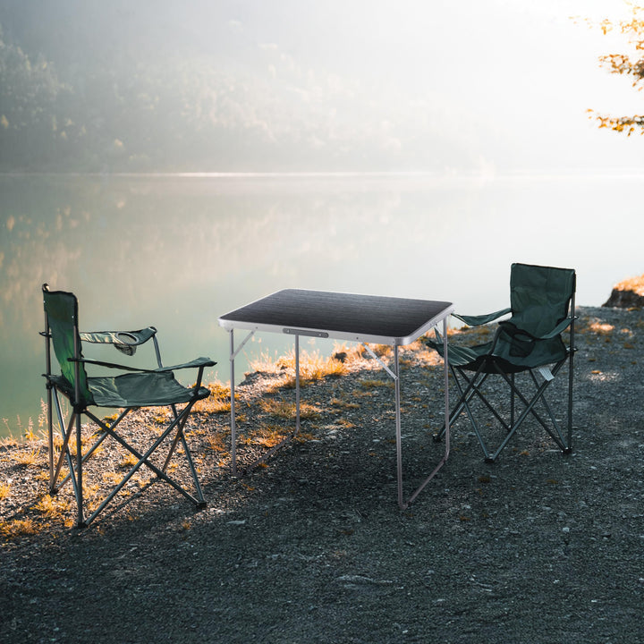 Klapptisch Camping Alu/MDF 80x60x70 cm faltbar grau - Bild 5
