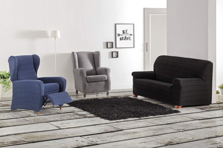 Sofaüberwurf elastisch für Relaxsessel Braun waschbar - Bild 4