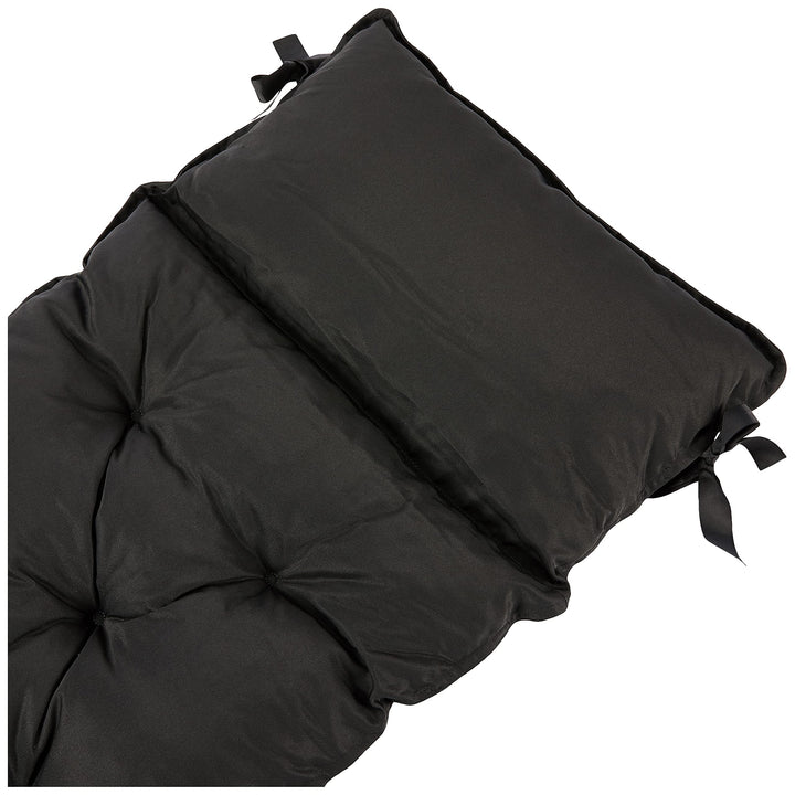 Deckchair-Auflage 195x49x10 cm Baumwolle-Polyester Grau gesteppt - Bild 2