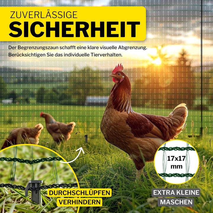 Mobiler Hundezaun Fiberglas 25 m x 90 cm grün mit 15 Pfählen - Bild 5