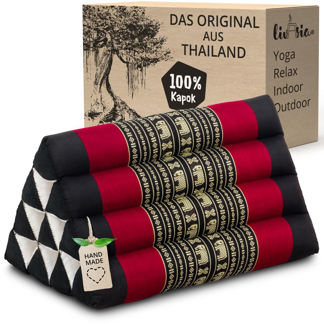 Dreieckskissen Kapok 50x30x32cm Rückenstütze Outdoor vegan