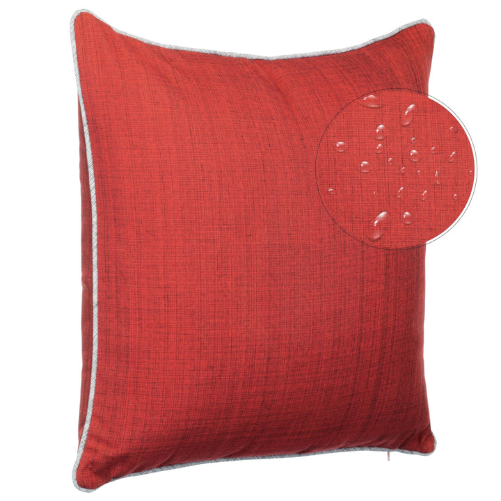 Outdoor-Kissen 2er Set 45x45 cm Leinenoptik wasserabweisend Rot - Bild 5