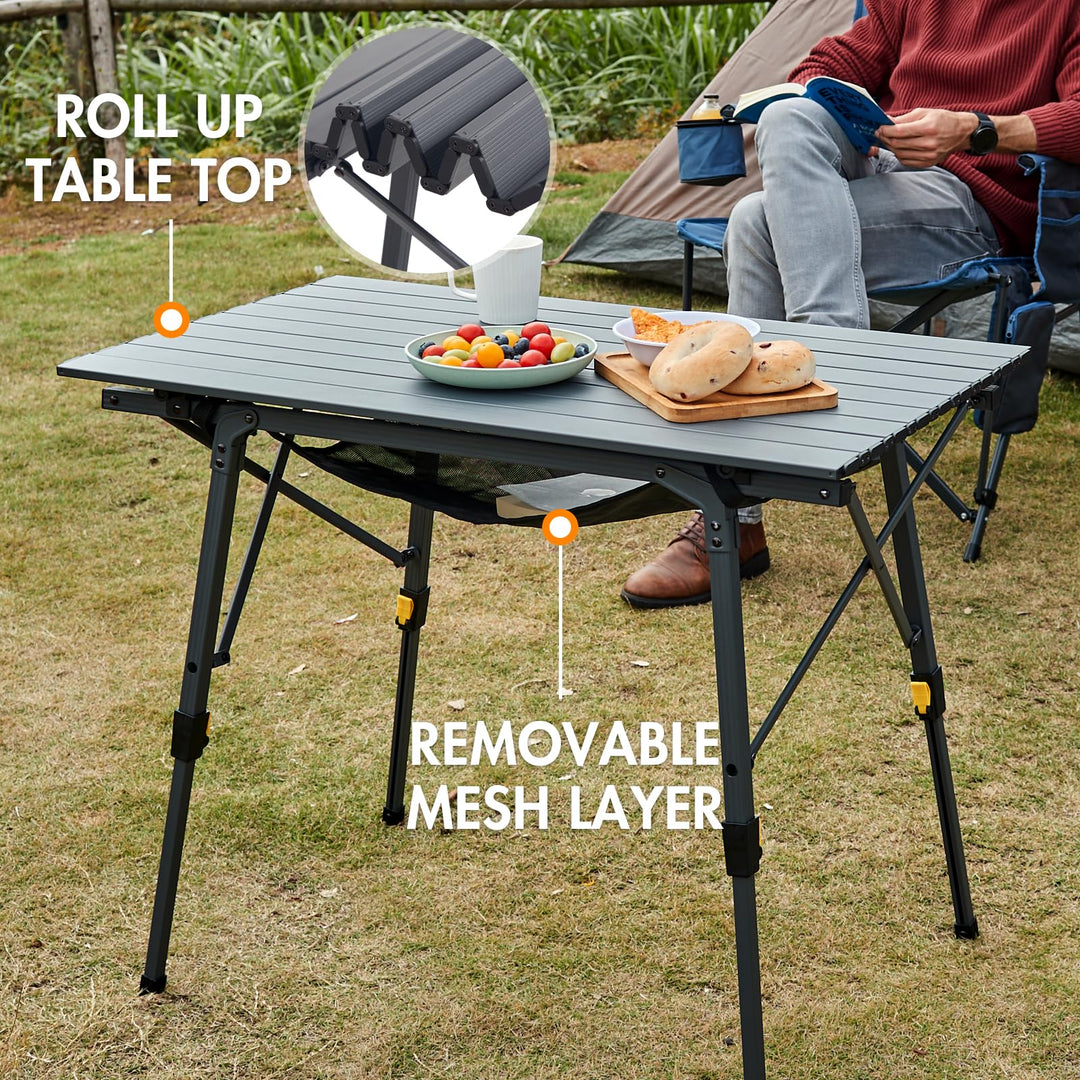 Campingtisch klappbar Aluminium höhenverstellbar 90x53cm für 4 Personen - Bild 2