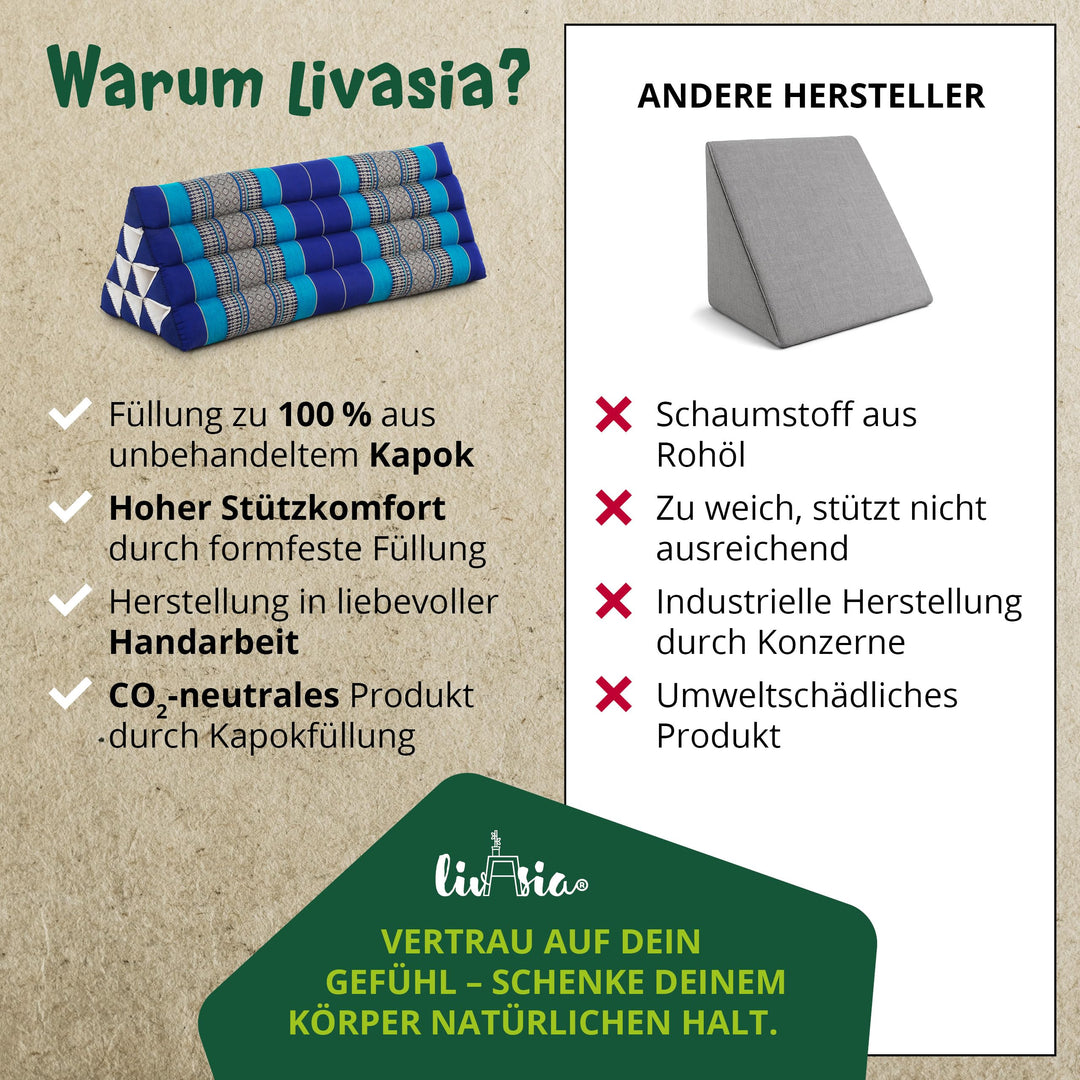 Dreieckskissen Kapok breit 80cm für Paare Outdoor Meditation - Bild 6