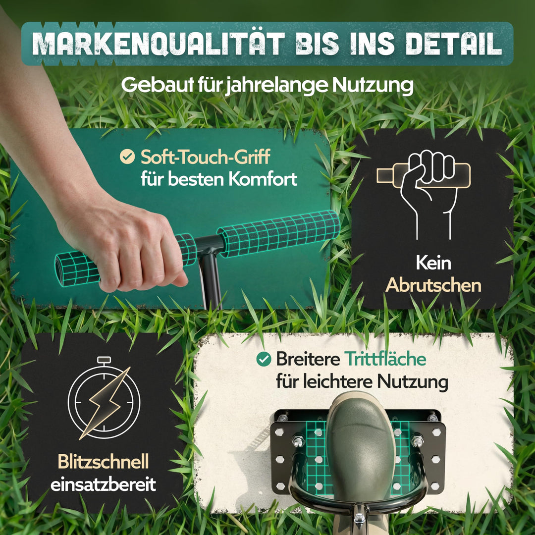 Aerifiziergabel manuell selbstreinigend höhenverstellbar Rasen - Bild 6