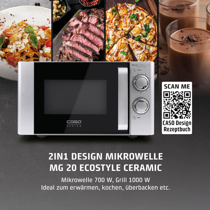 Mikrowelle mit Grill Keramikboden 20 Liter 2 Ebenen Edelstahl - Bild 3