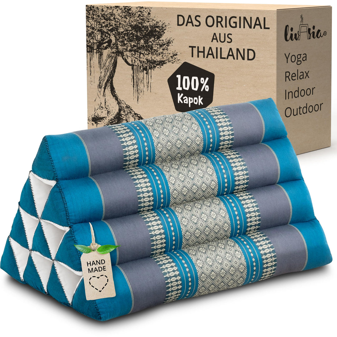 Dreieckskissen Kapok Hellblau 30x50x30cm für Garten und Meditation