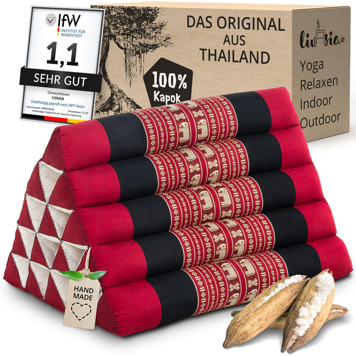 Dreieckskissen Kapok extrahoch 38x55x35cm für Garten und Balkon