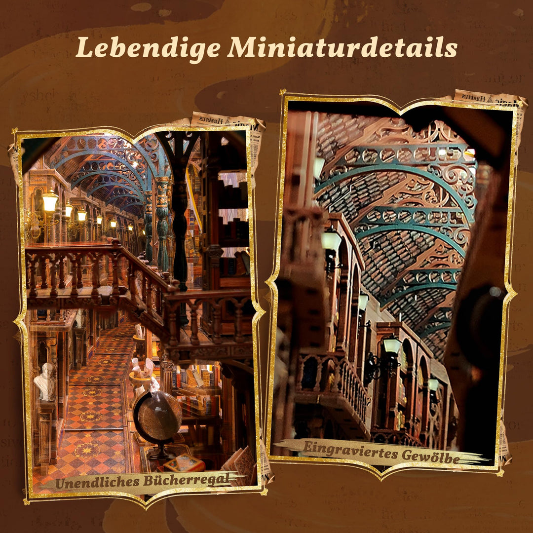 Book Nook 3D Holzpuzzle mit LED Unendliche Bibliothek 315 Teile - Bild 3