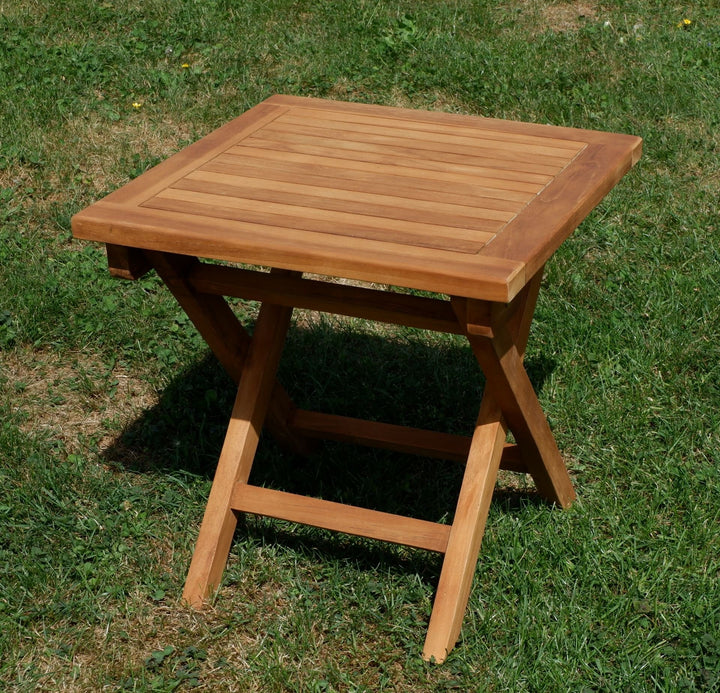 Klapptisch Teak Holz 45x45 cm Garten Beistelltisch klappbar - Bild 7