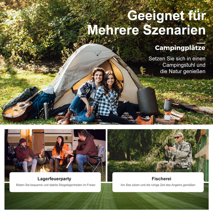 Campingstuhl klappbar 2er-Set mit Kühltasche 120 kg belastbar - Bild 8
