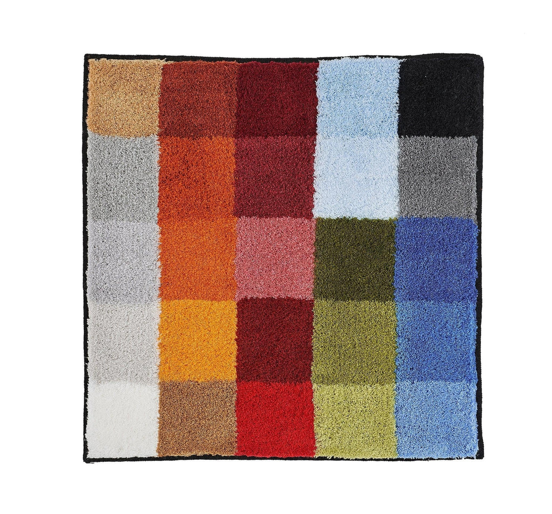 Badteppich Patchwork 60x60 cm Hochflor Polyacryl maschinenwaschbar