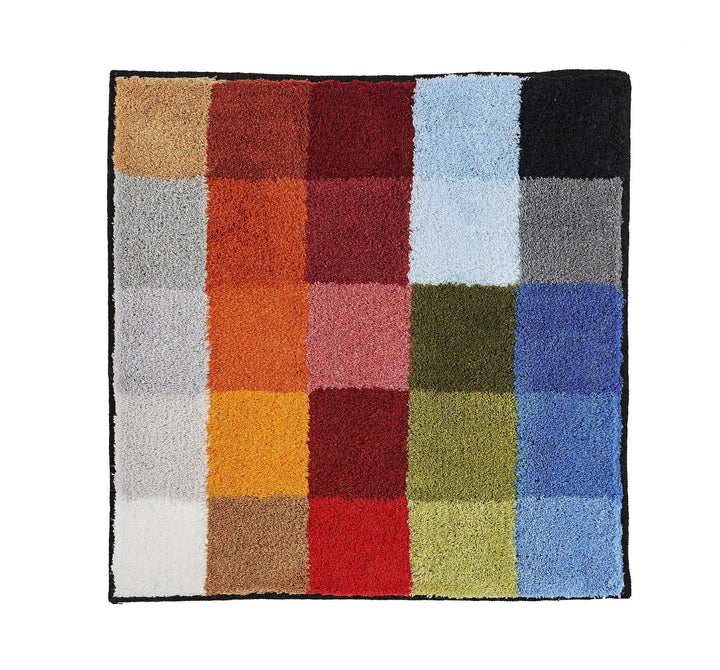 Badteppich Patchwork 60x60 cm Hochflor Polyacryl maschinenwaschbar