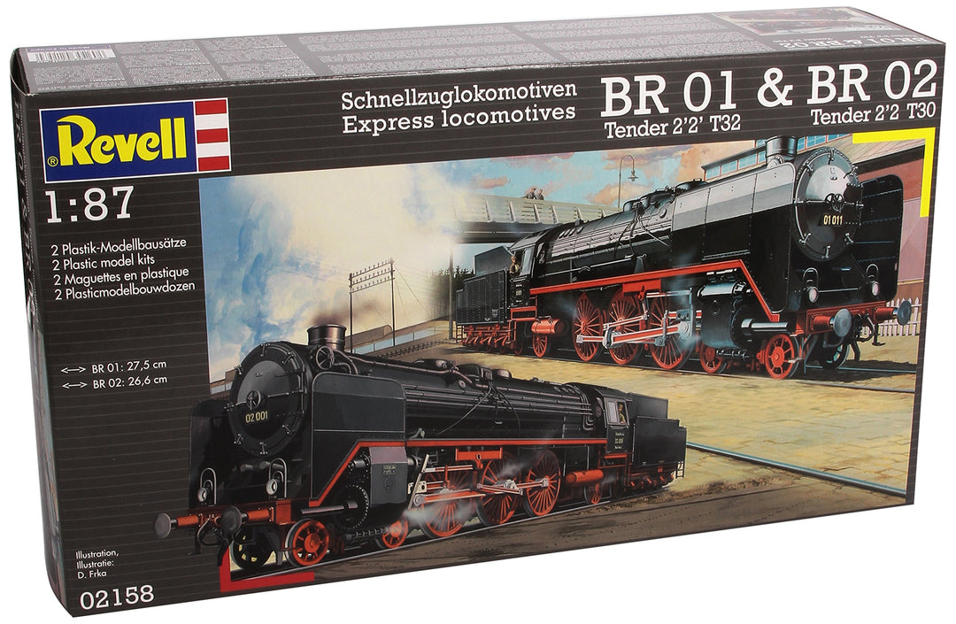 Modellbausatz Dampflokomotiven BR 01 &amp; BR 02 Doppelset 1:87 H0
