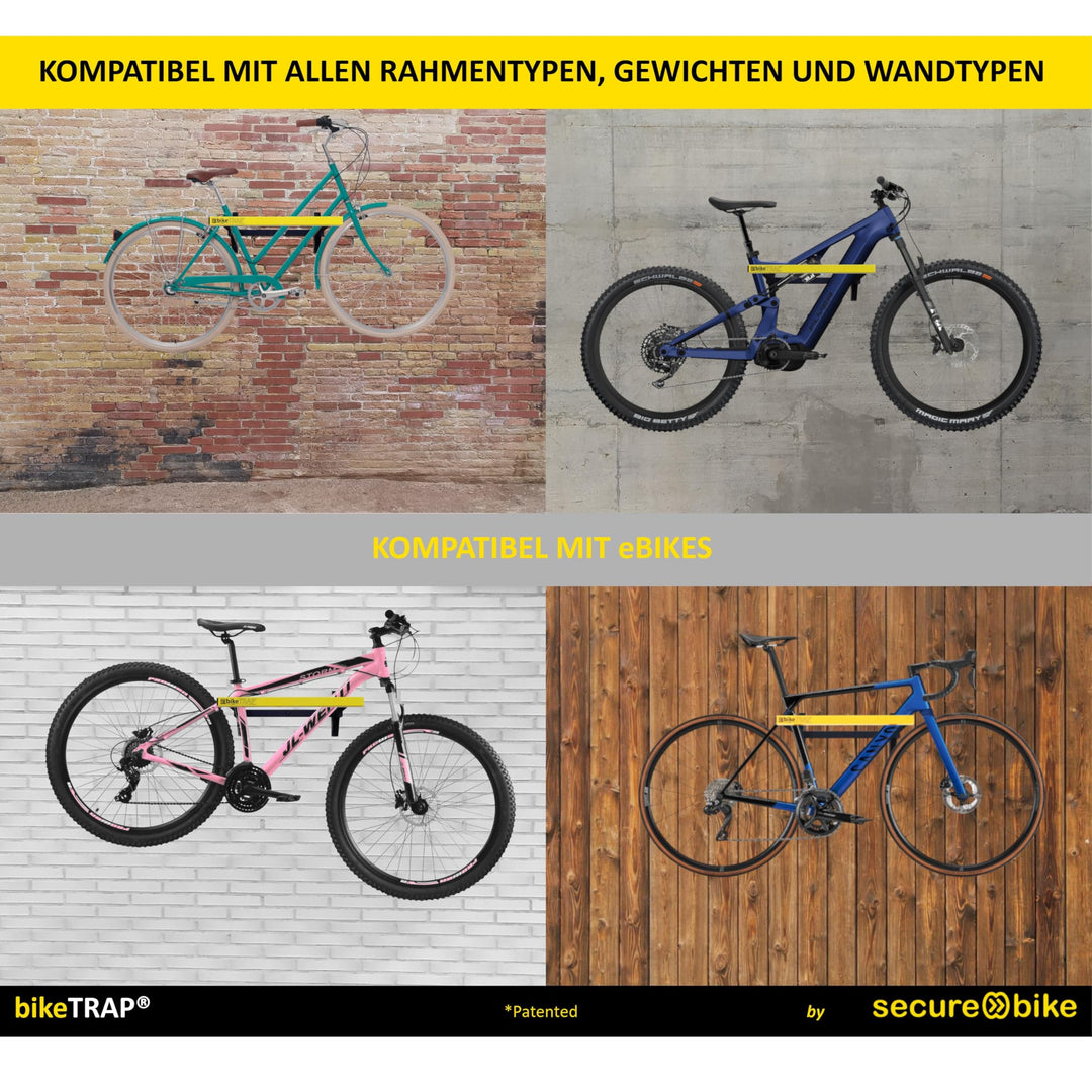 Fahrradwandhalterung mit Schloss für 2 Fahrräder, blechscherenfest - Bild 6