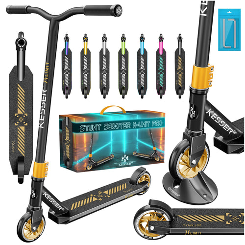 Stunt Scooter 360° Lenkung Aluminium 110mm PU-Räder ABEC 9 mit Ständer