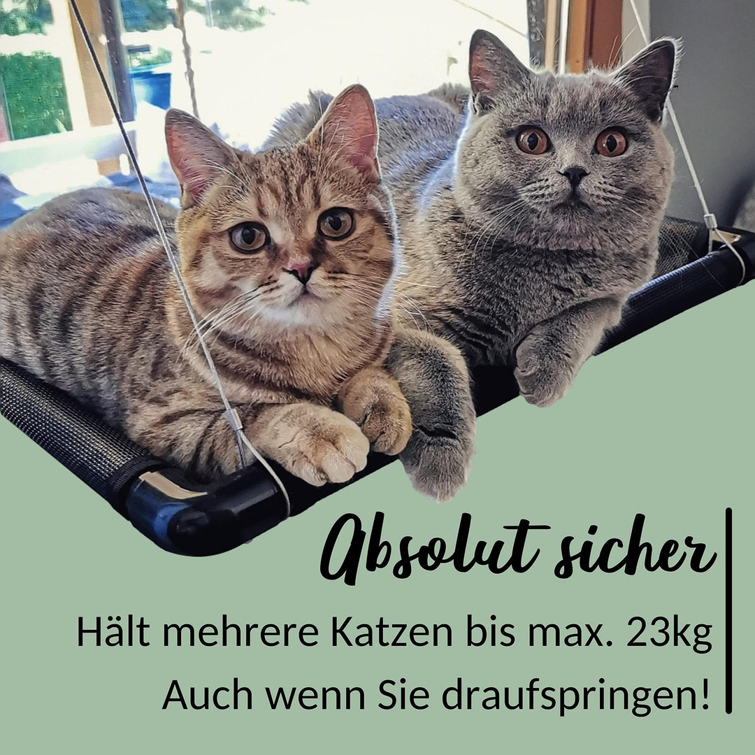 Katzen-Fensterbett Hängematte schwarz bis 23 kg für kleine Fenster - Bild 2