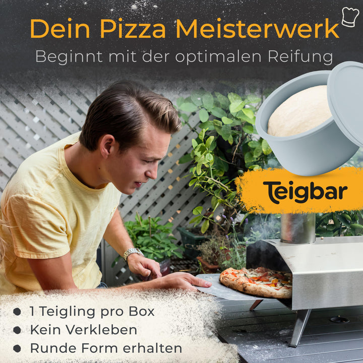 Pizzateigbox Silikon mit Deckel 6er-Set für je 350g Teig - Bild 2