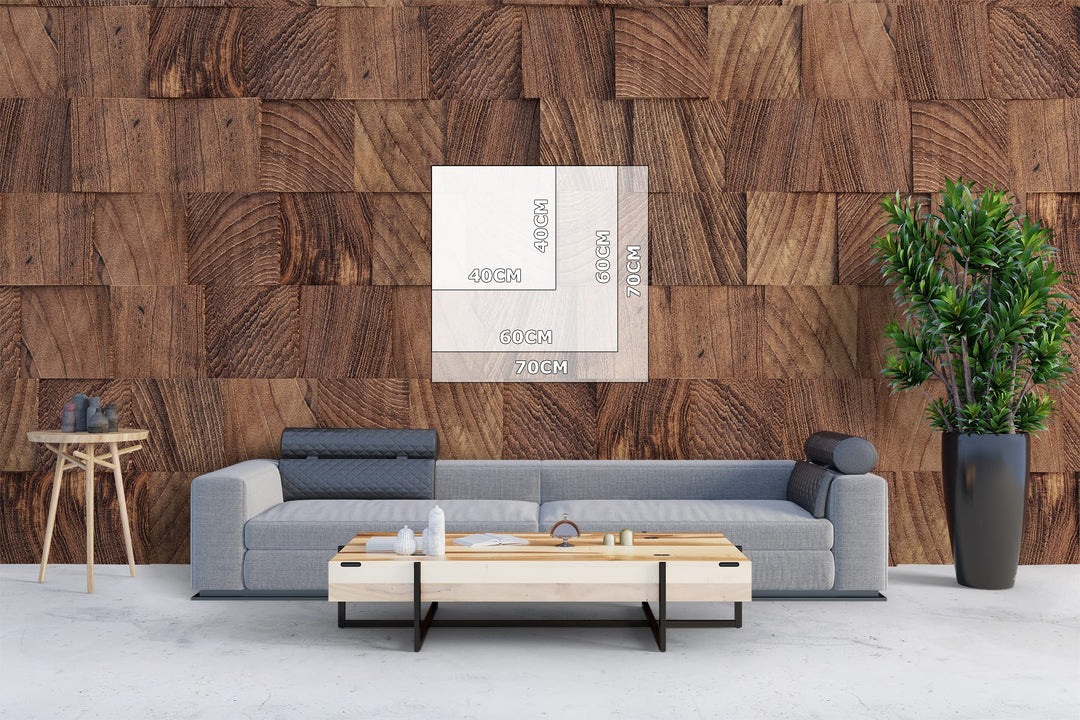 Leinwandbild Japanischer Garten Blau Monochrom 70x70 cm - Bild 7