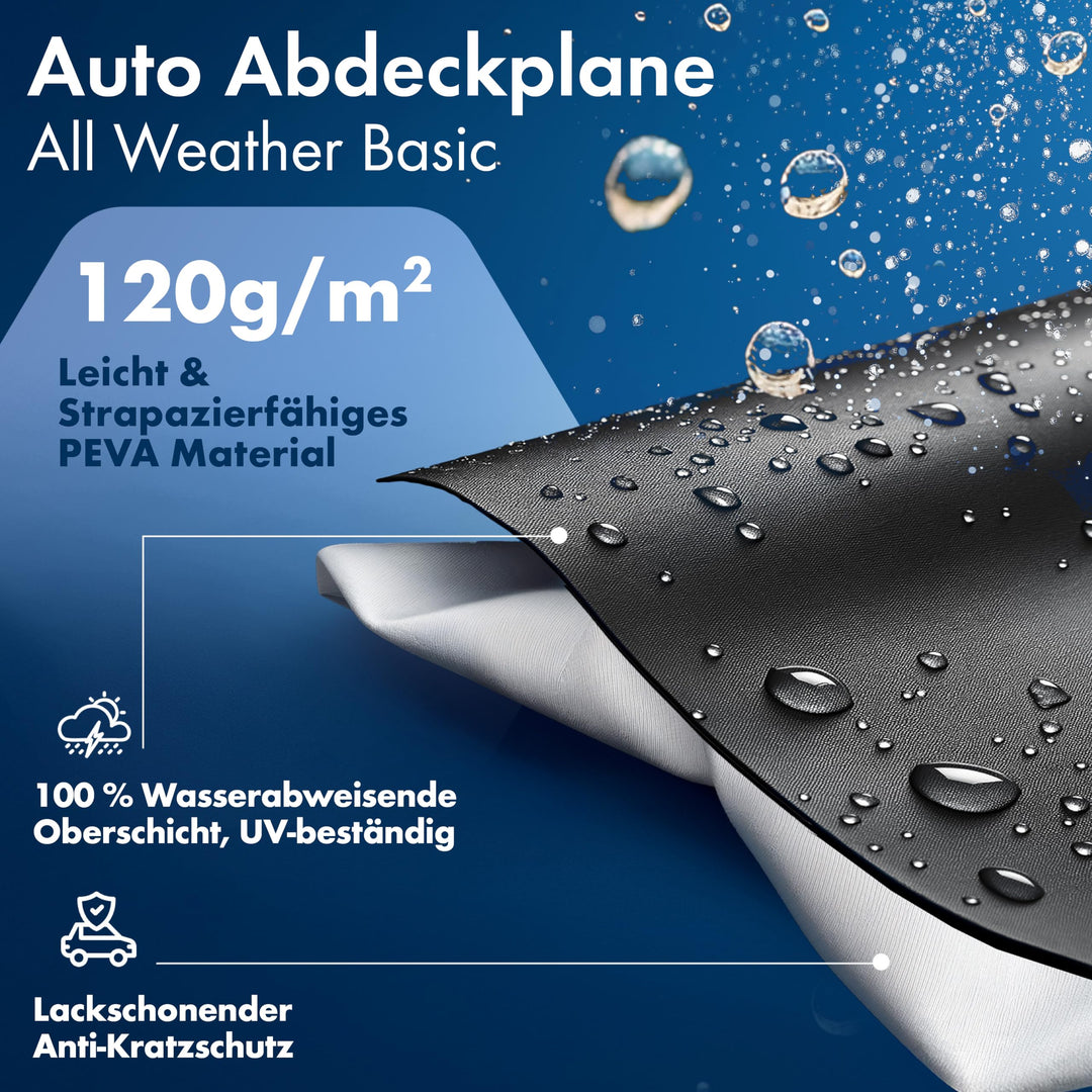 Autoplane Vollgarage wasserdicht PEVA Vlies Ganzjahresschutz schwarz - Bild 4