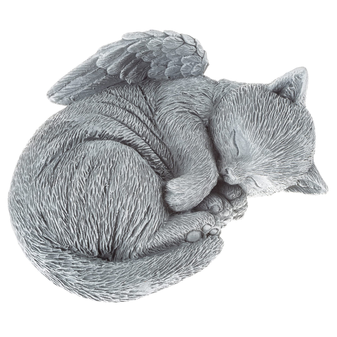 Katzen-Gedenkstein Engelskatze schlafend Kunstharz wetterfest grau - Bild 6