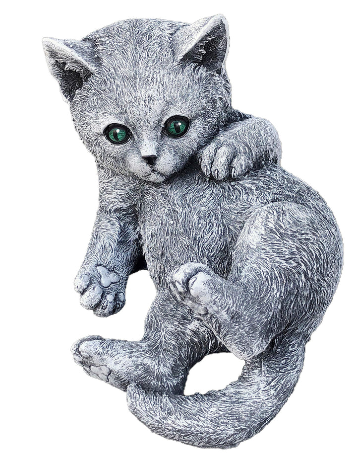 Steinfigur Katze spielend Steinguss frostfest bis -30°C Gartendeko