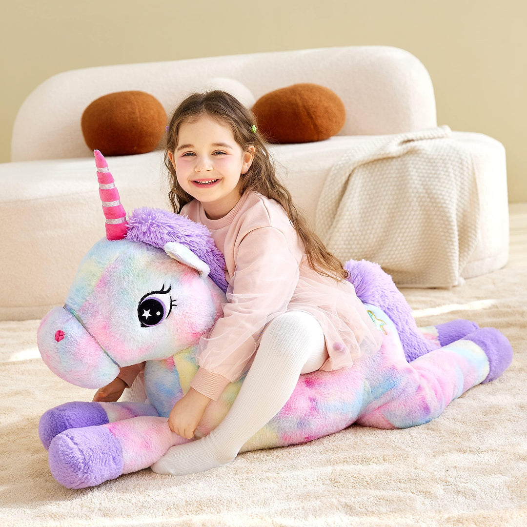 Einhorn Plüschtier XXL 110cm Riesen Kuscheltier bunt - Bild 3