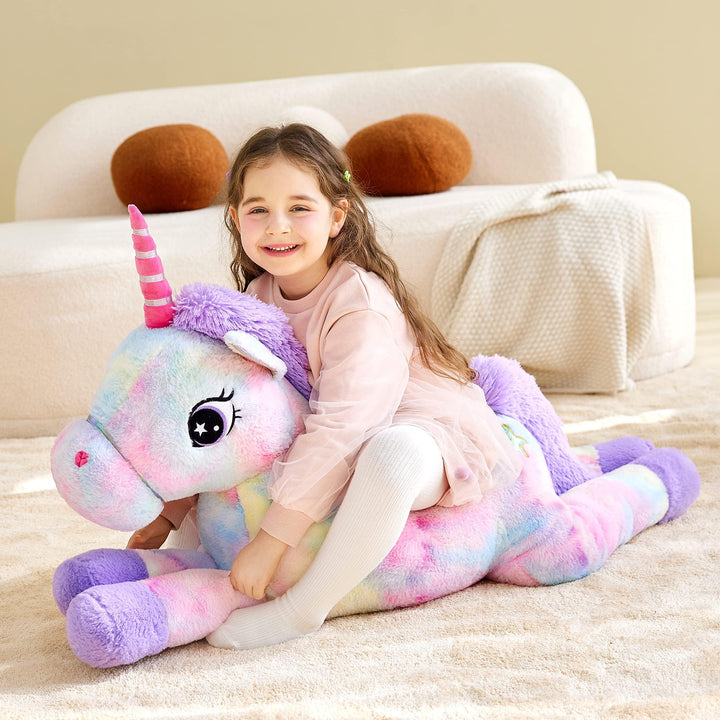 Einhorn Plüschtier XXL 110cm Riesen Kuscheltier bunt - Bild 3