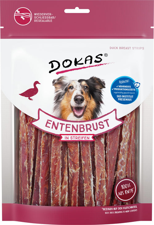 Hundesnack Entenbruststreifen getreidefrei luftgetrocknet 8x250g