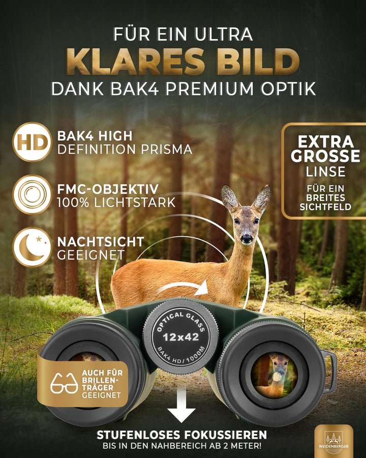 Fernglas 12x42 Magnesium mit Nitrogenfüllung wasserdicht für Erwachsene - Bild 5