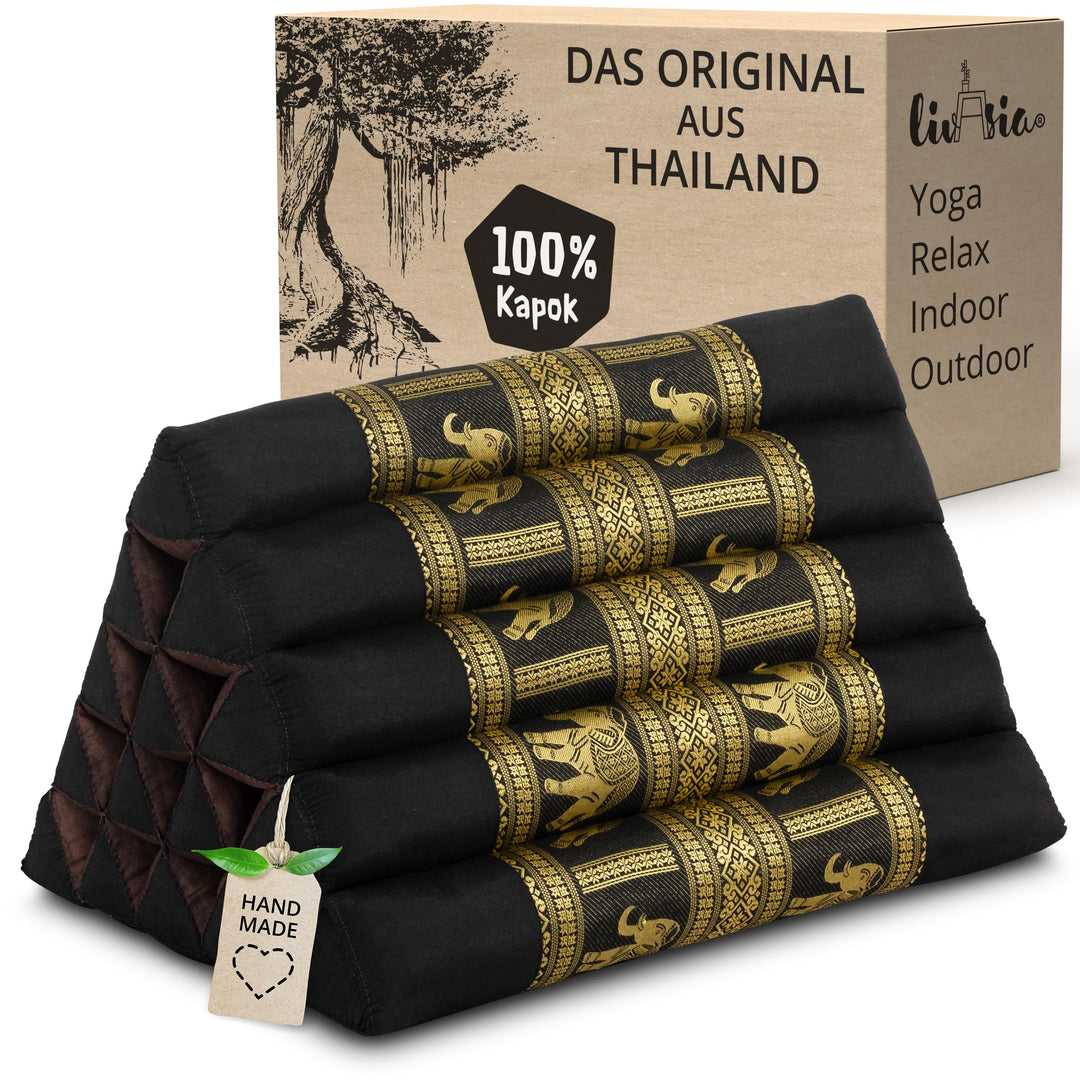 Rückenstützkissen Dreieck extrahoch Kapok mit Thaiseide 38x55x35cm