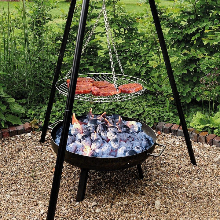 Schwenkgrill Set 4-in-1 mit Feuerschale 60cm Ø Emailletopf 15L - Bild 8