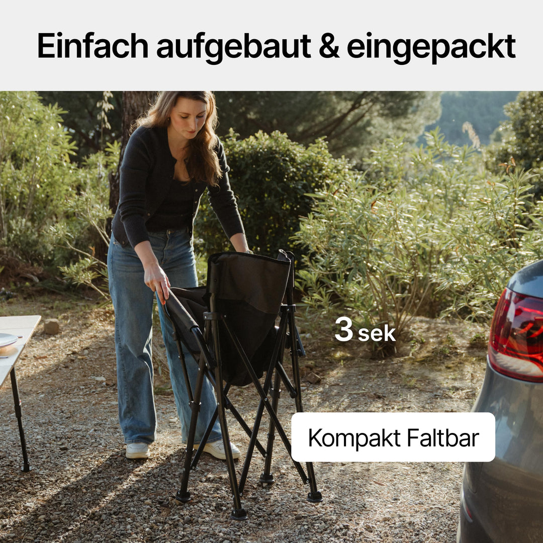 Campingstuhl faltbar 2er Set mit Getränkehalter, 150 kg, Stahl - Bild 6