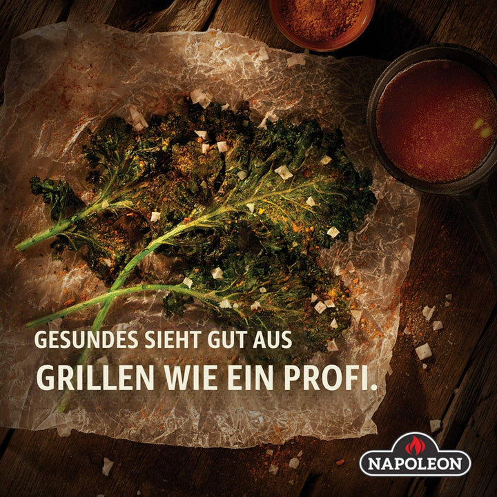 Grillkorb mit Drehspiess für Napoleon Grills, Schwarz